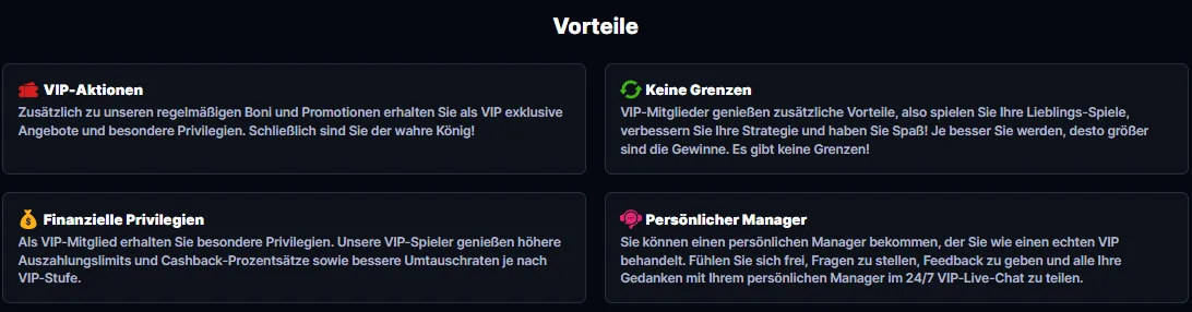 Betflare VIP-Vorteile