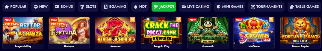 Spinko Jackpot Lobby